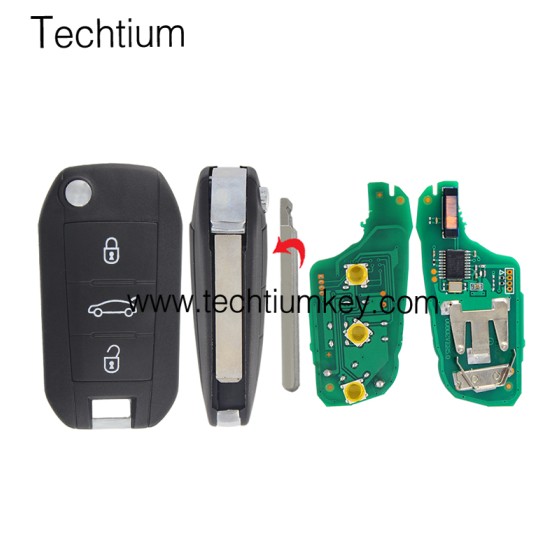 433Mhz ID46 chip 307/VA2 blade 3 button remote key for Citroen